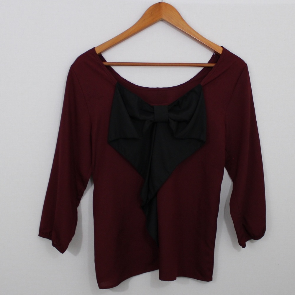 💥Newbury Kustom Burgundy Black Bow Top